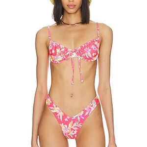 Kulani Kinis Bikini Set Underwire Top & Y Cheeky Botttom Viva Dreama Pink Print